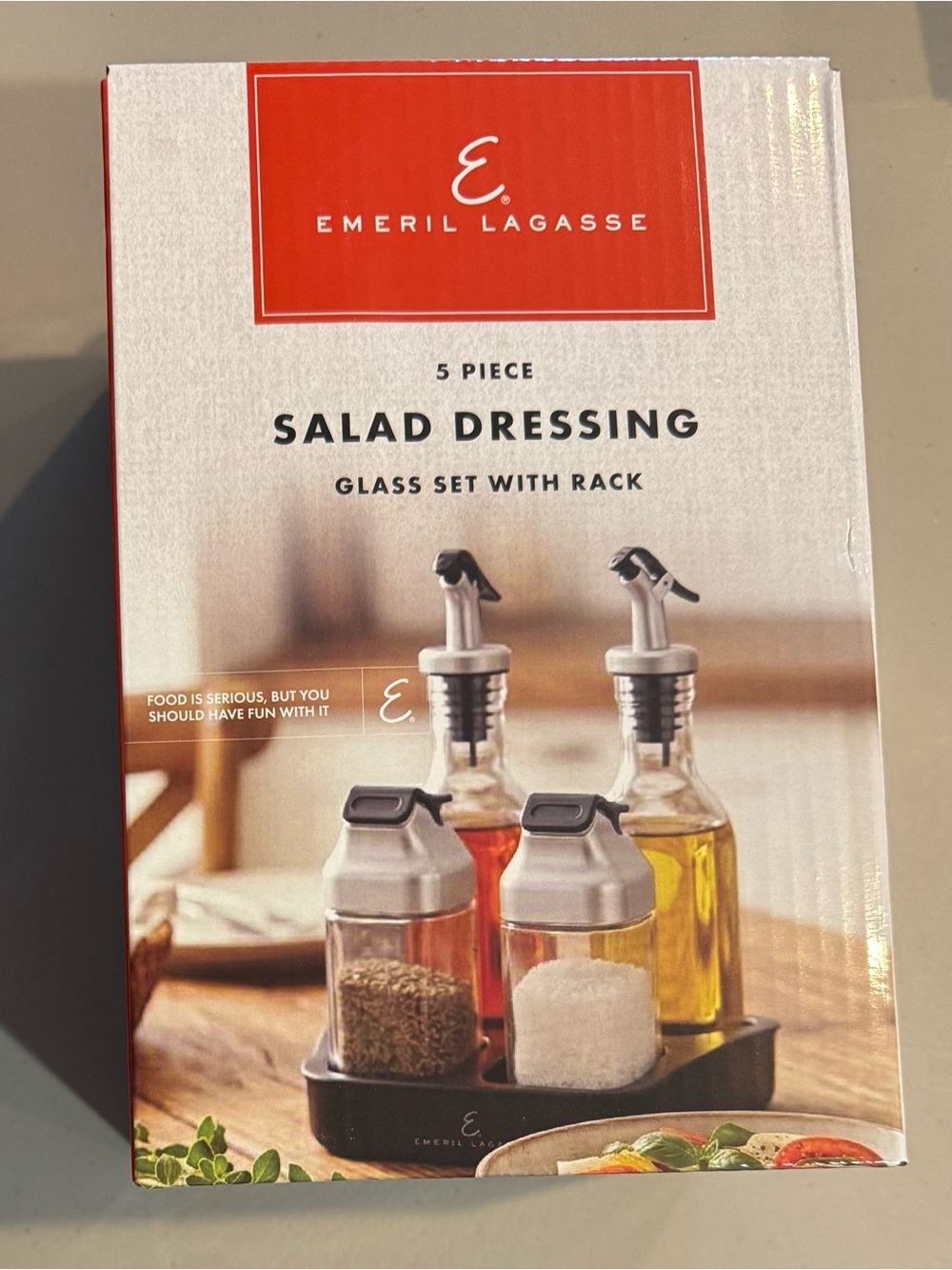 Emeril Salad Dressing Set with Rack 5 Piece Set